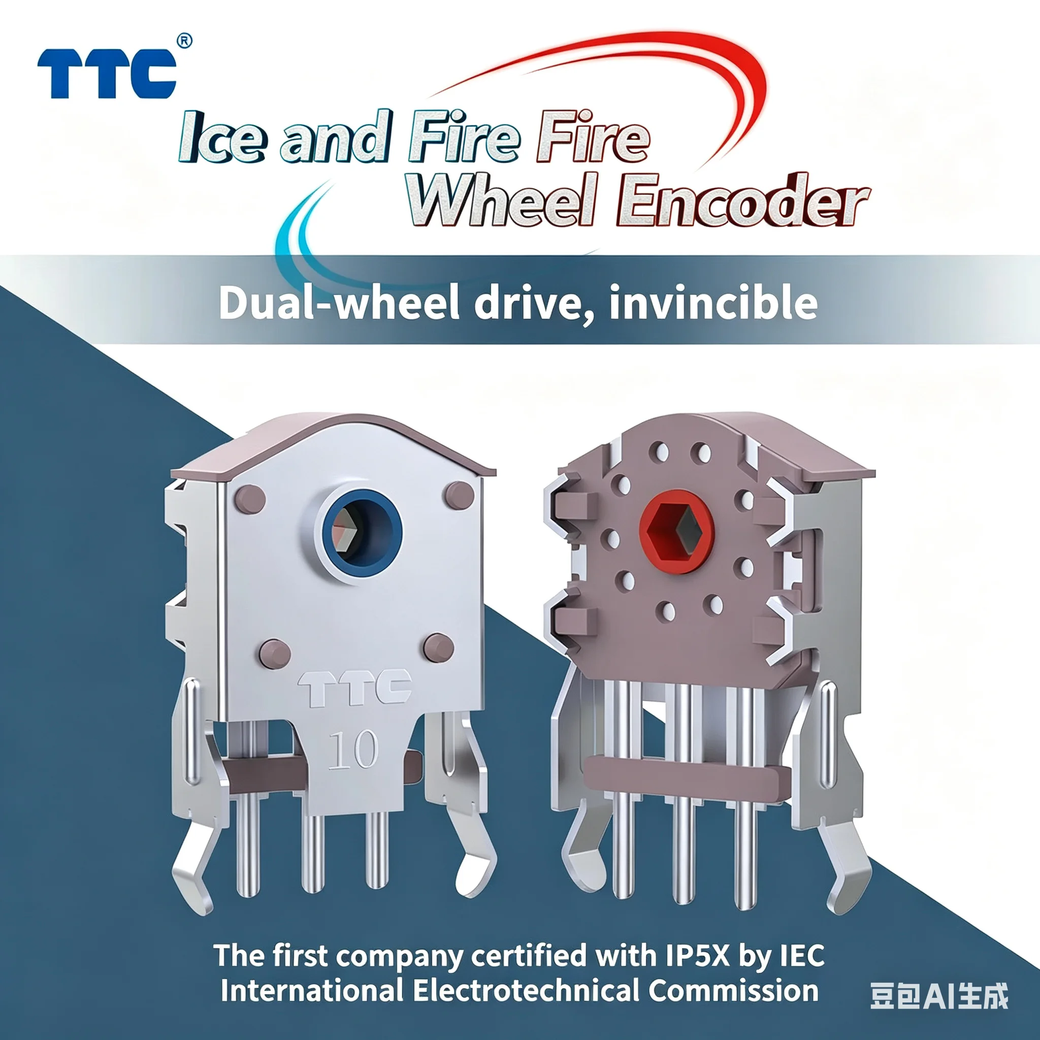 TTC Ice Fire Wheel Encoder Two-wheel-driven Silencing, Damping and Dust-proof Structure Has a Clear and Smooth Scale Sense.