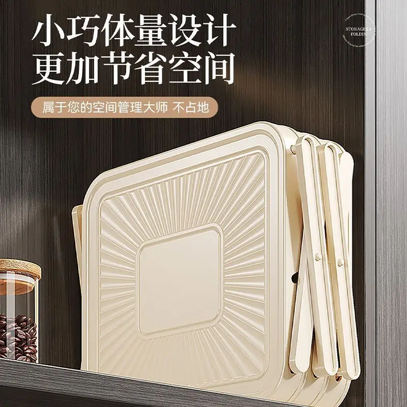Foldable Kitchen Prep Storage Rack Multi-Tier Hot Pot Ingredient Organizer Space-Saving Food Station Apartment-Friendly