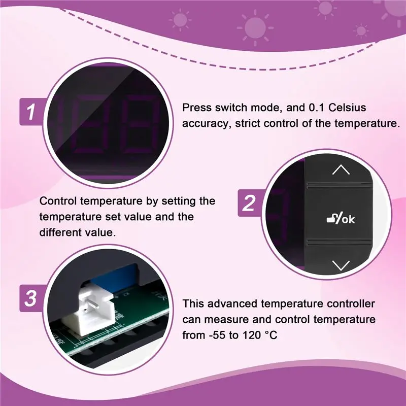 AY14 -STC-3000 110V-220V 30A Press Digital Temperature Controller Thermostat With Sensor Controlling Tool