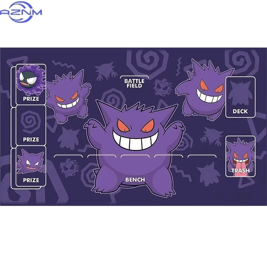 Pokemon Ditto TCG Playmat Cute Purple Blob Anime Card Game Mat Non Slip Rubber Large Desk Pad Stitched Edge Table Play Mat