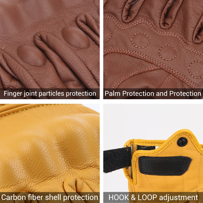 Motorcycle Leather Gloves Retro Motorcyclist Gloves Men Women Vintage Moto Motocross Gloves Motorcycle Accessories