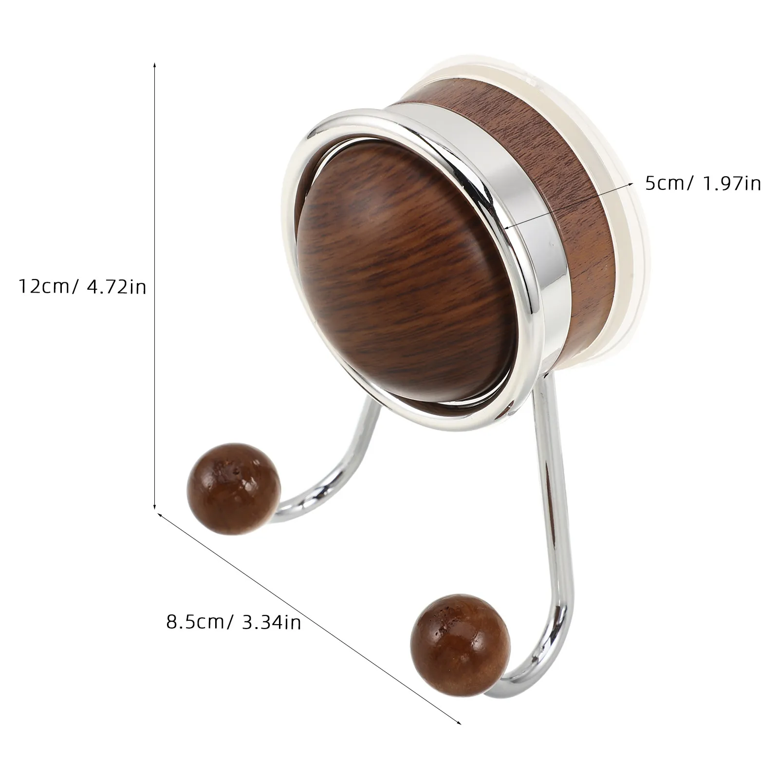 Double Hook Wood Grain Suction Cup Hook No-Drill Multipurpose Kitchen Bathroom Waterproof Reusable Storage Hanger view 6