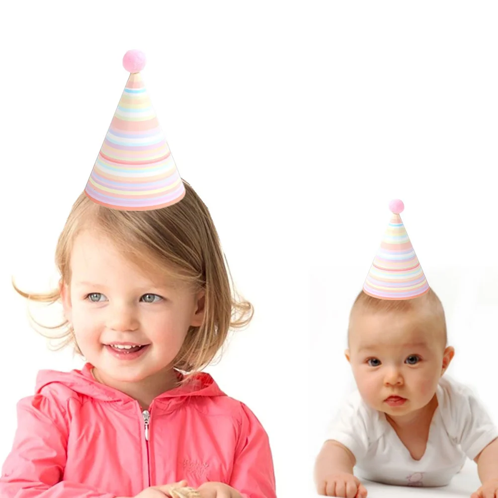 10 قطعة قبعات مخروطية لعيد الميلاد ختم ذهبي قبعات مدببة مزخرفة مستلزمات حفلات الأطفال دعائم صور للاحتفال بعيد ميلاد الأطفال