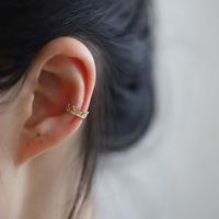 1Pcs Fashion Gold Plated Ear Cuff Earrings Non-Piercing Crown Cuff Ear Clip Earring For Women Girls Party Jewelry Gift e612