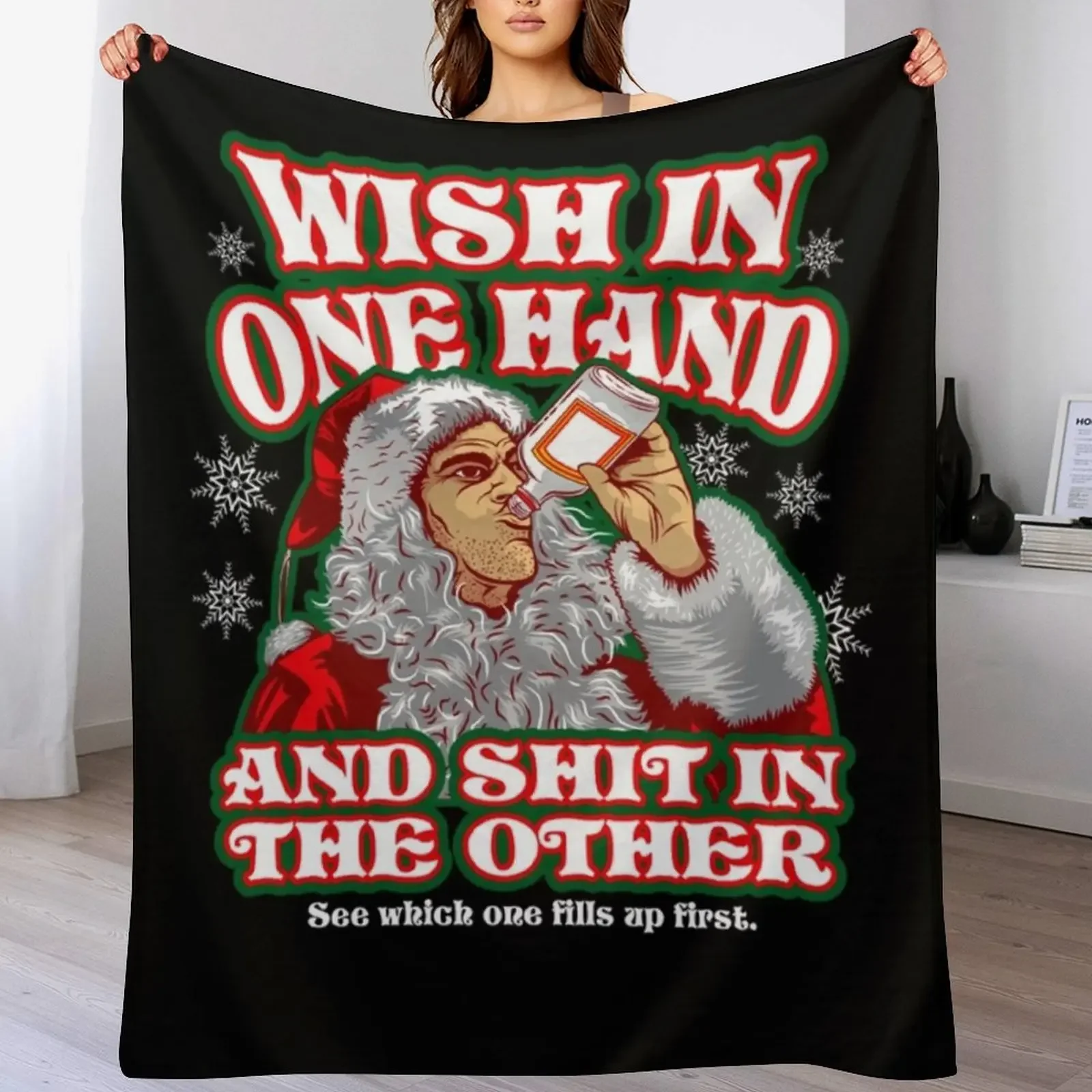 

Bad Santa Throw Blanket Large Thins Decorative Sofas Fashion Sofas Blankets