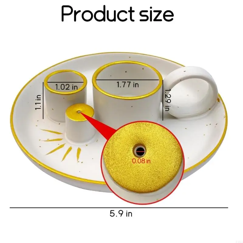 Elegant Ceramics Ashes Catchers Tray with Double Incenses Holders Burners