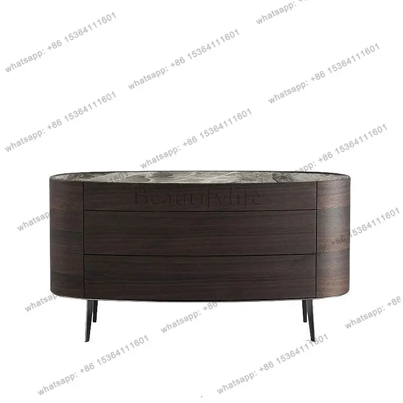 

2026 Italian minimalist dining side cabinet solid wood bedroom locker