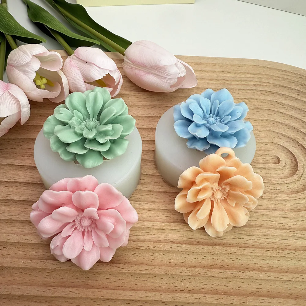 3D Carnation Flower Aromatherapy Candle Silicone Mold Gypsum DIY Candle Expansion Stone Handmade Soap Decoration