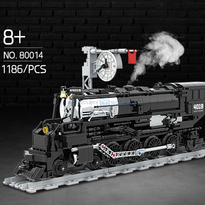 MOC-Juego de construcción de tren urbano, máquina de modelos, locomotora, función técnica de potencia, bloques de construcción, juguete DIY para niños, regalos