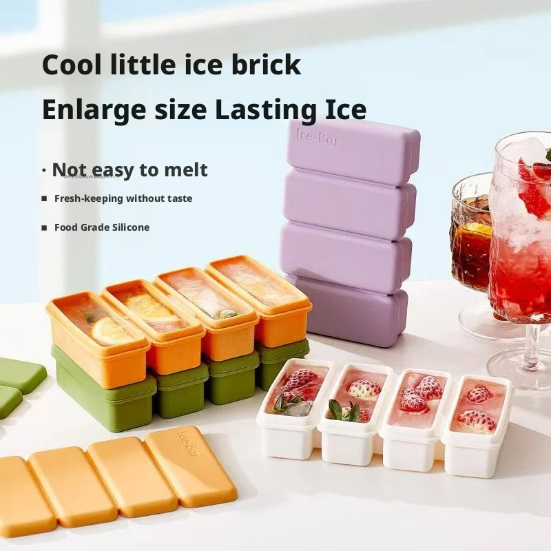 

4 Grid Silicone Ice Cube Mold Big Square Ice Cube Tray Mold Ice Cube Maker Non-toxic Durable Bar Pub Wine Ice Blocks Maker