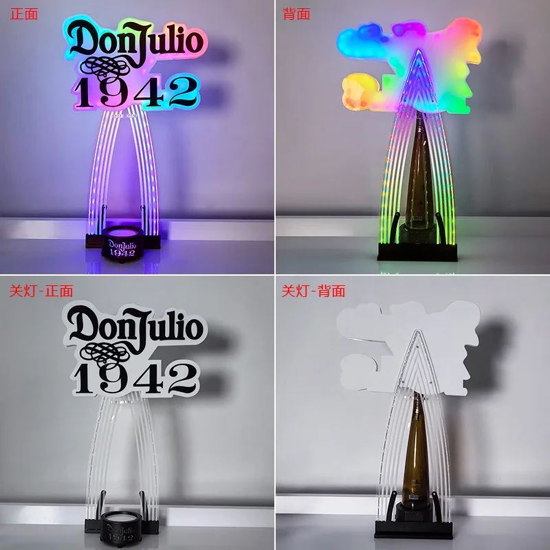 Estante luminoso LED champán tortilla vino tinto 1942 tequila whisky expositor bar KTV