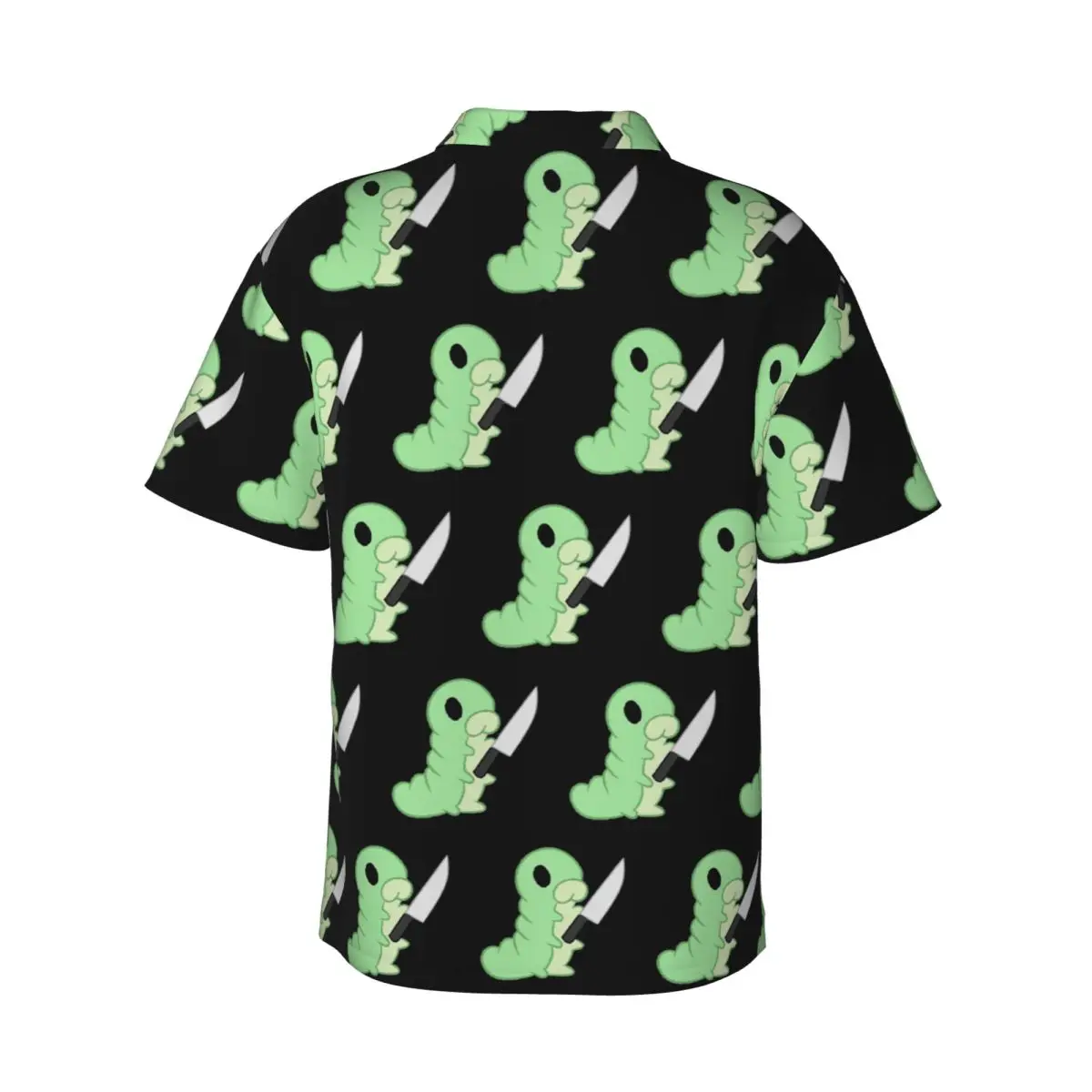 Hollow Knight Grub With A Knife Men's Shirts Hawaiian Short Sleeve Shirt Casual Lapel Tops for Summer Beach