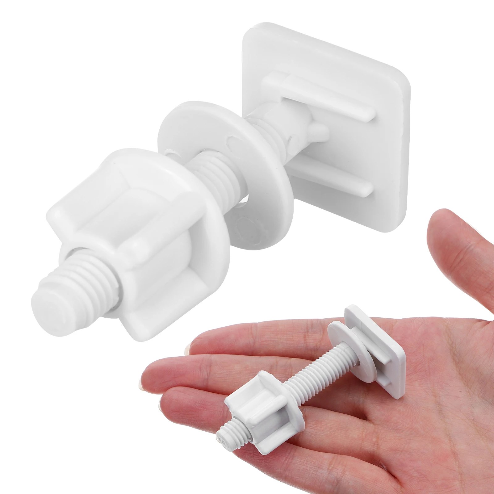 

2Sets Toilet Seat Screws Plastic Square Screws 39x24mm Nuts Washers Replacement Bolts Toilet Bowl Fixing Hardware Kit