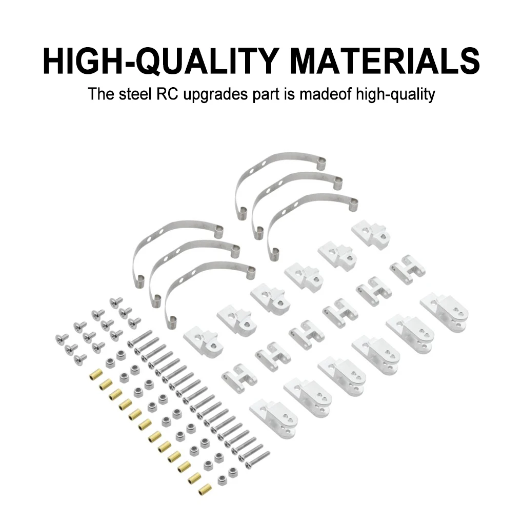 ชุดอัพเกรดชิ้นส่วนโลหะ RCGOFOLLOW ชุดอัพเกรดชิ้นส่วนโลหะแข็งสำหรับรถบังคับวิทยุ 1/16 WPL C14 C24 B14 B24 B16 Crawler สีเงิน