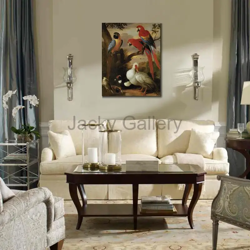 Classic Animal Painting Paperback Jakob Bogdany Artwork On Canvas Handmade Traditional Landscape Art for Living Room Wall Decor