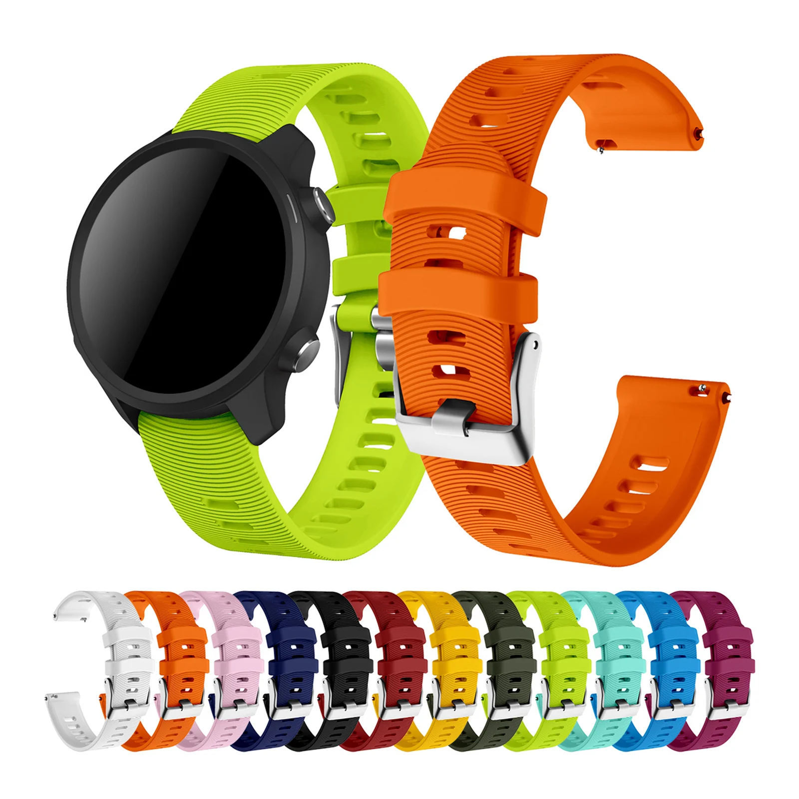 20mm Silicone Smartwatch Strap For Samsung Galaxy Watch 7 6 Huawei Garmin Multi Size Options Soft Sport Replacement Band 1PC