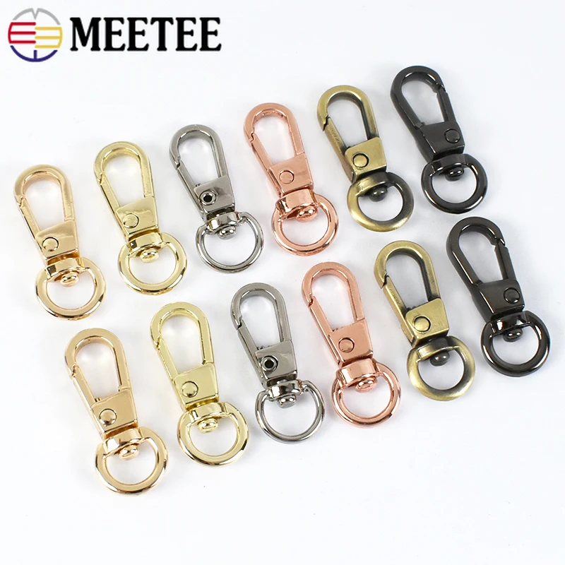 10Pcs 8mm Metal Buckles for Bag Strap Keychain Carabiner Swivel Lobster Clasp Pet Collar Hook Buckle DIY Hardware Accessories