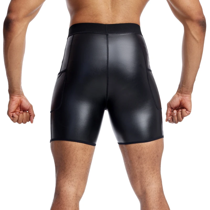 Moldeadores de cuerpo para hombre, pantalones de cuero delgados, entrenador de cintura, bragas elásticas de Control de cintura alta, pantalones