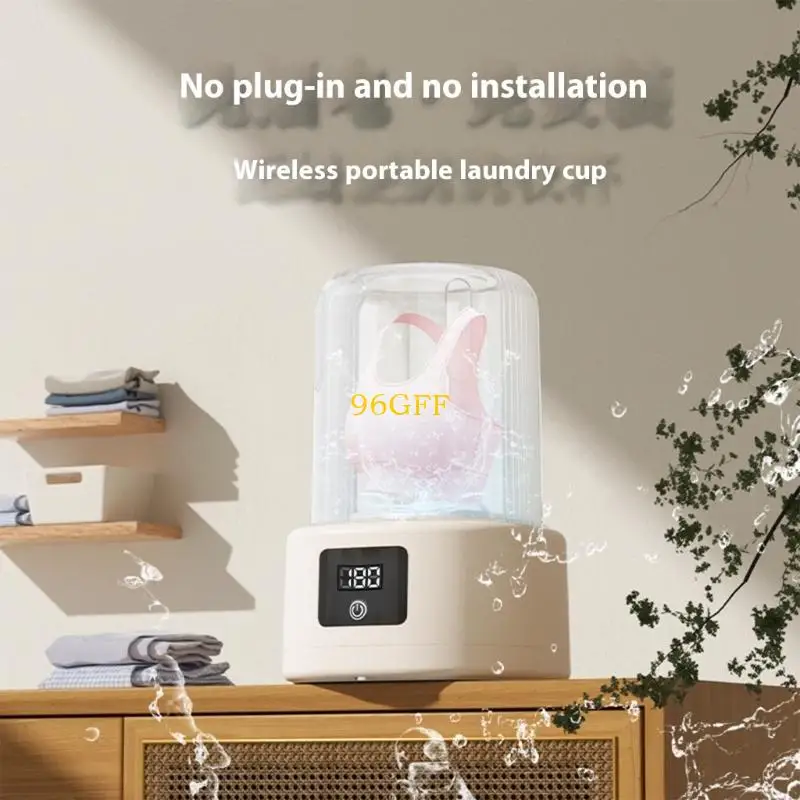 96GF Cordless Laundry Washer with 4000mAh Battery Washing Machine Efficient Gentle Cleaning for Delicates and Small Fabrics
