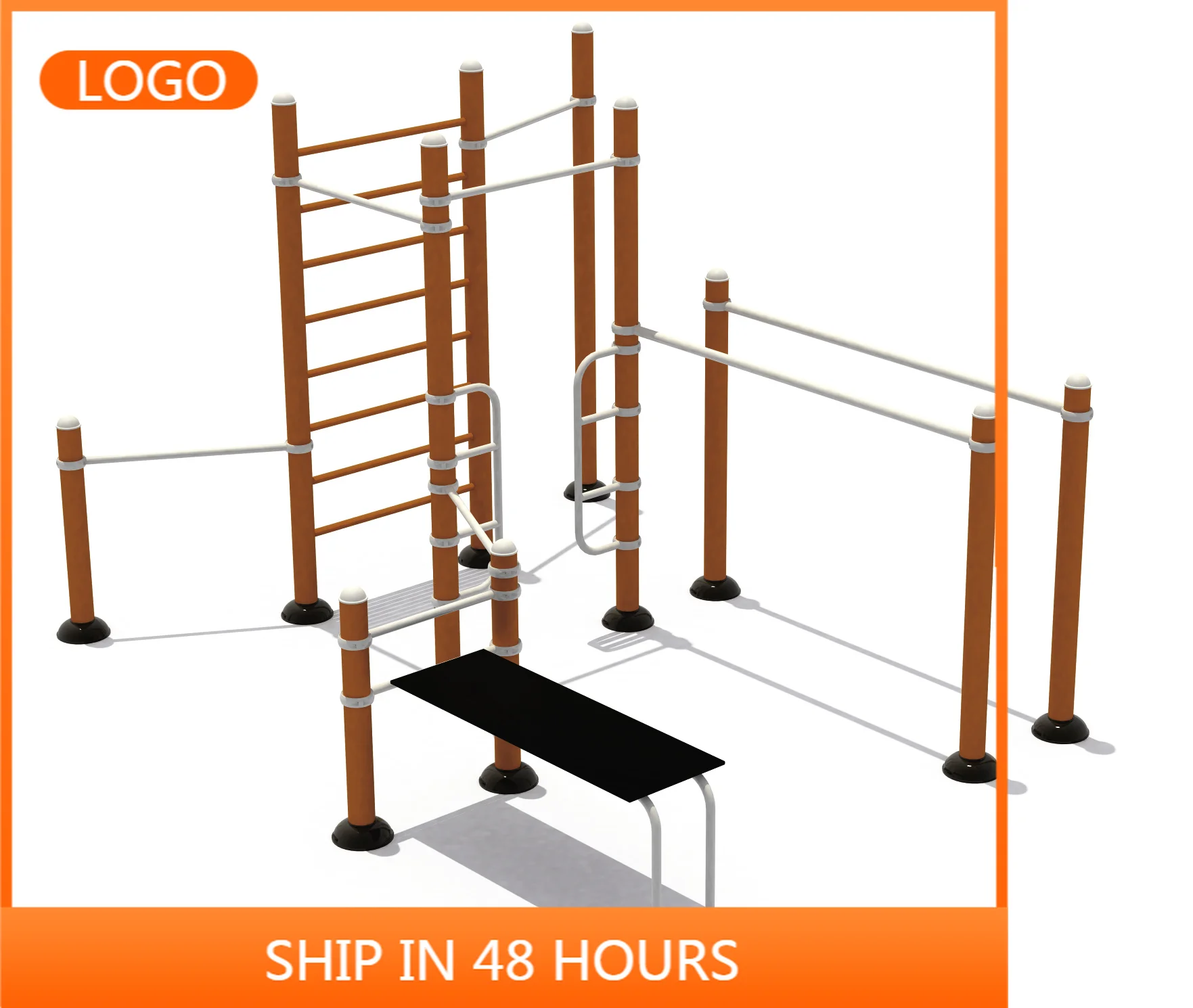 Flyingkids Outdoor Fitness Equipment Stainless Steel Construction Design for Park