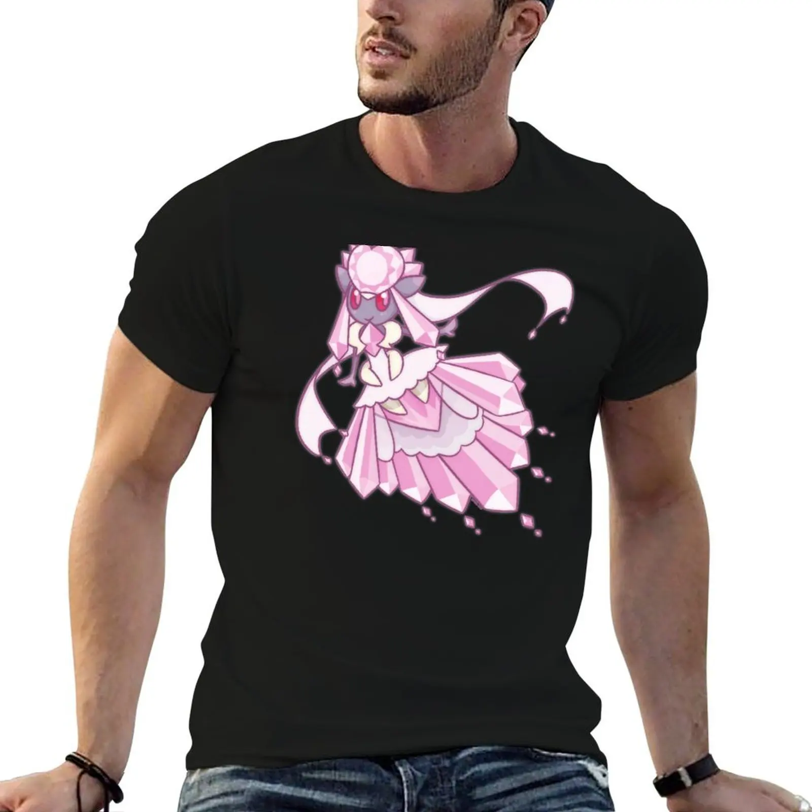 Mega Diancie ? T-Shirt Aesthetic clothing basketball graphic tees Men's cotton t-shirt