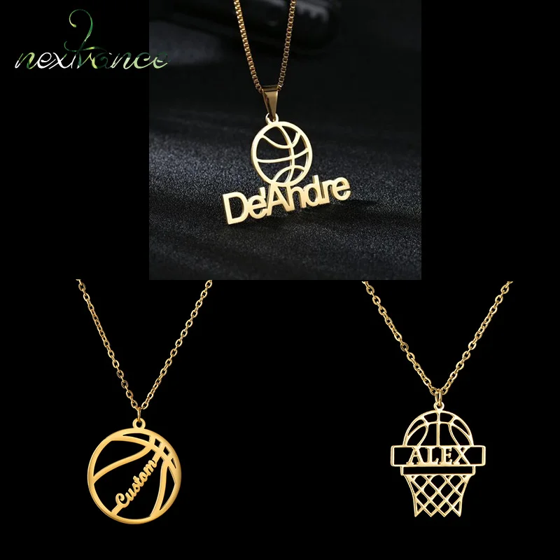 Nextvance สร้อยคอสแตนเลสสตีลสำหรับผู้ชายสร้อยคอบาสเก็ตบอลแบบสั่งทำของขวัญเครื่องประดับชิ้นโปรดสำหรับแฟนๆ