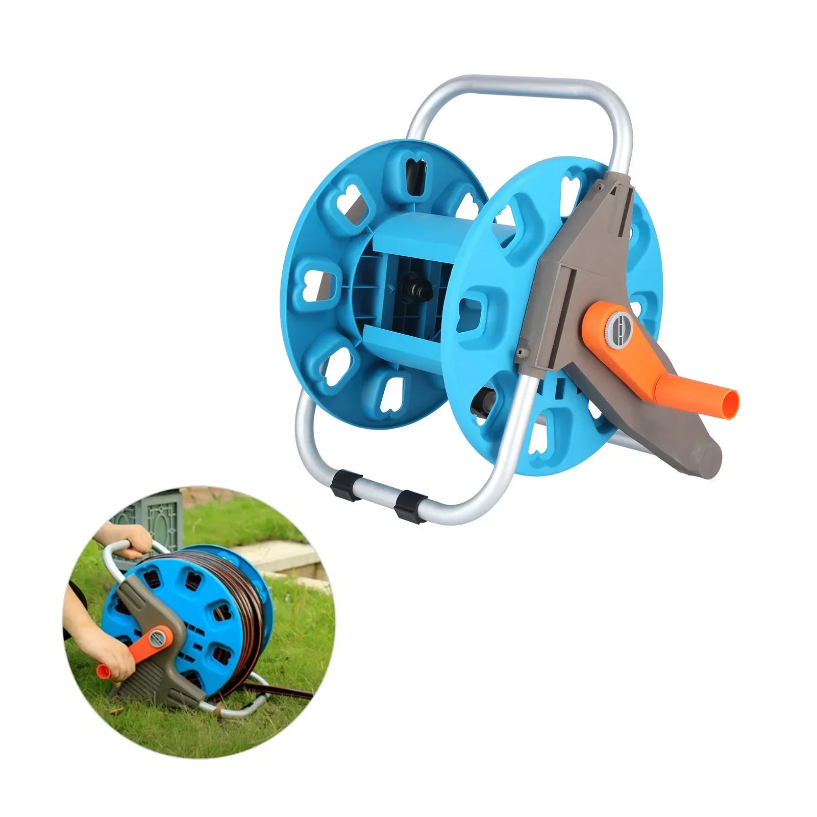 G1/2 Garden Water Hose Rack Gardening Waterpipe Cart Storage Car Washer Tool For 30m Hose