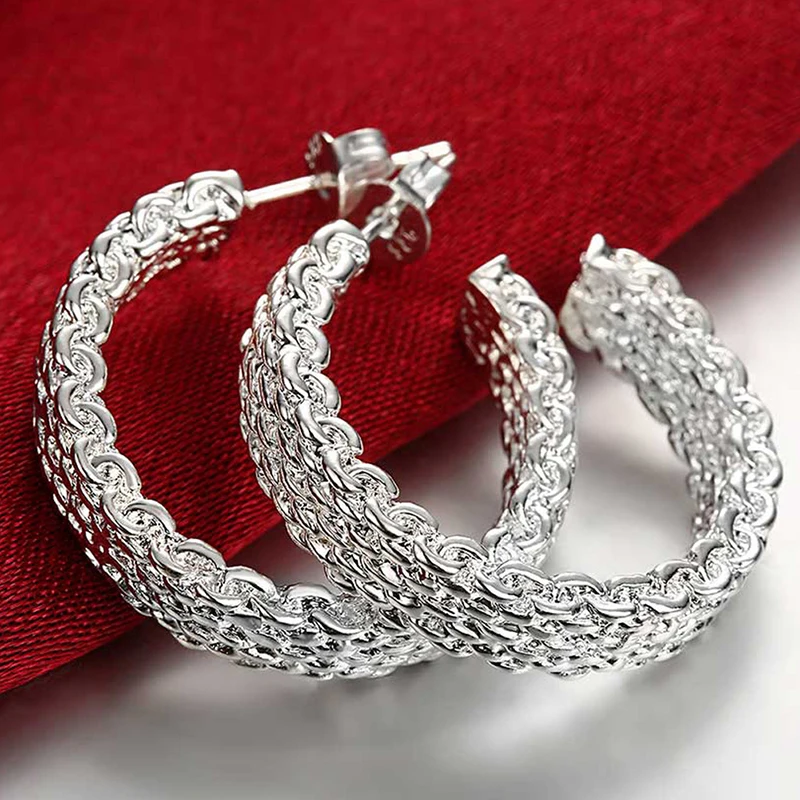 

New 925 Sterling Silver Simple Style Earrings Charm High Quality Women Earrings Birthday Gift for Friends Exquisite Jewelry