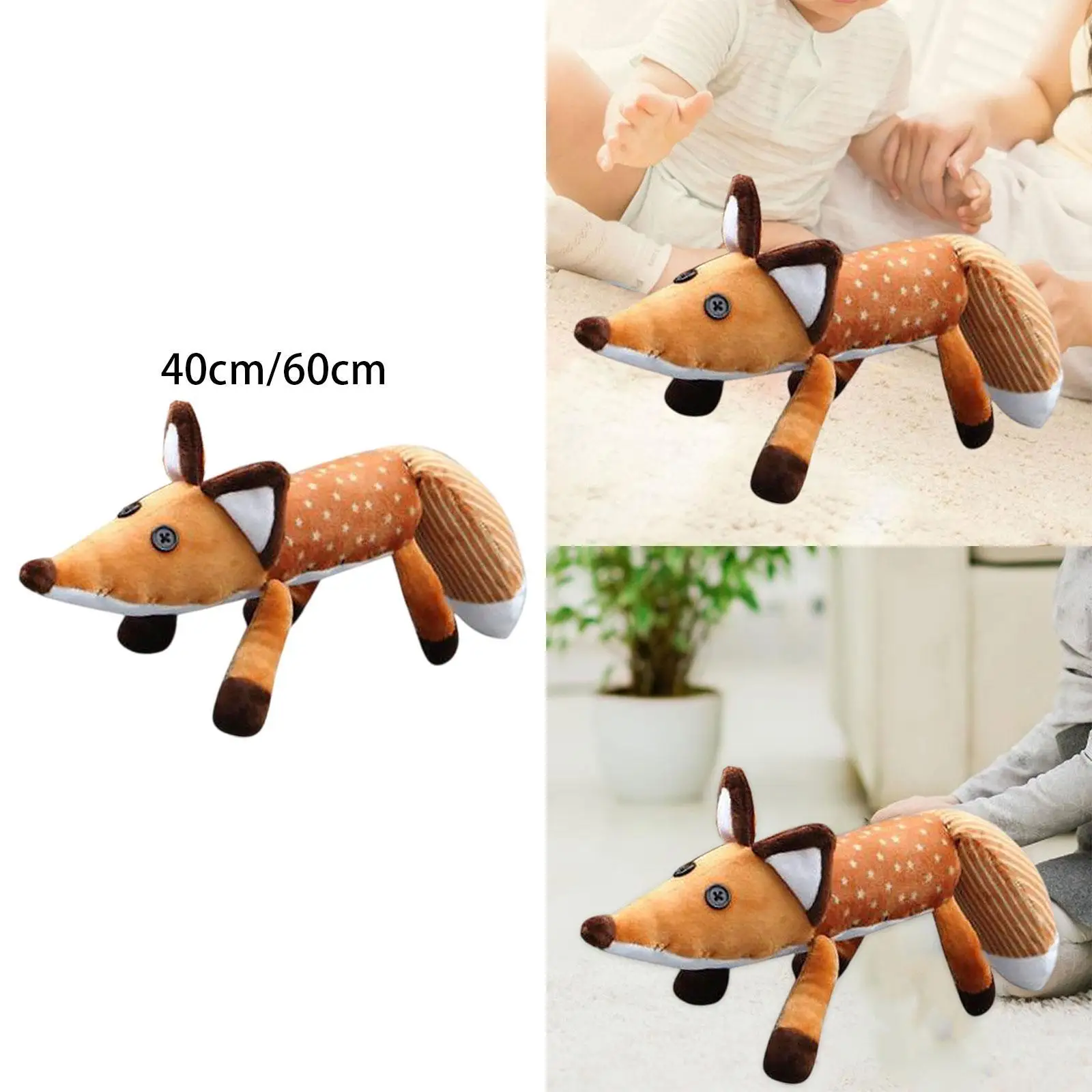 دمية Fox القطيفة على شكل ثعلب كرتوني محشوة على شكل حيوان للأولاد والبنات هدية عيد ميلاد للأطفال