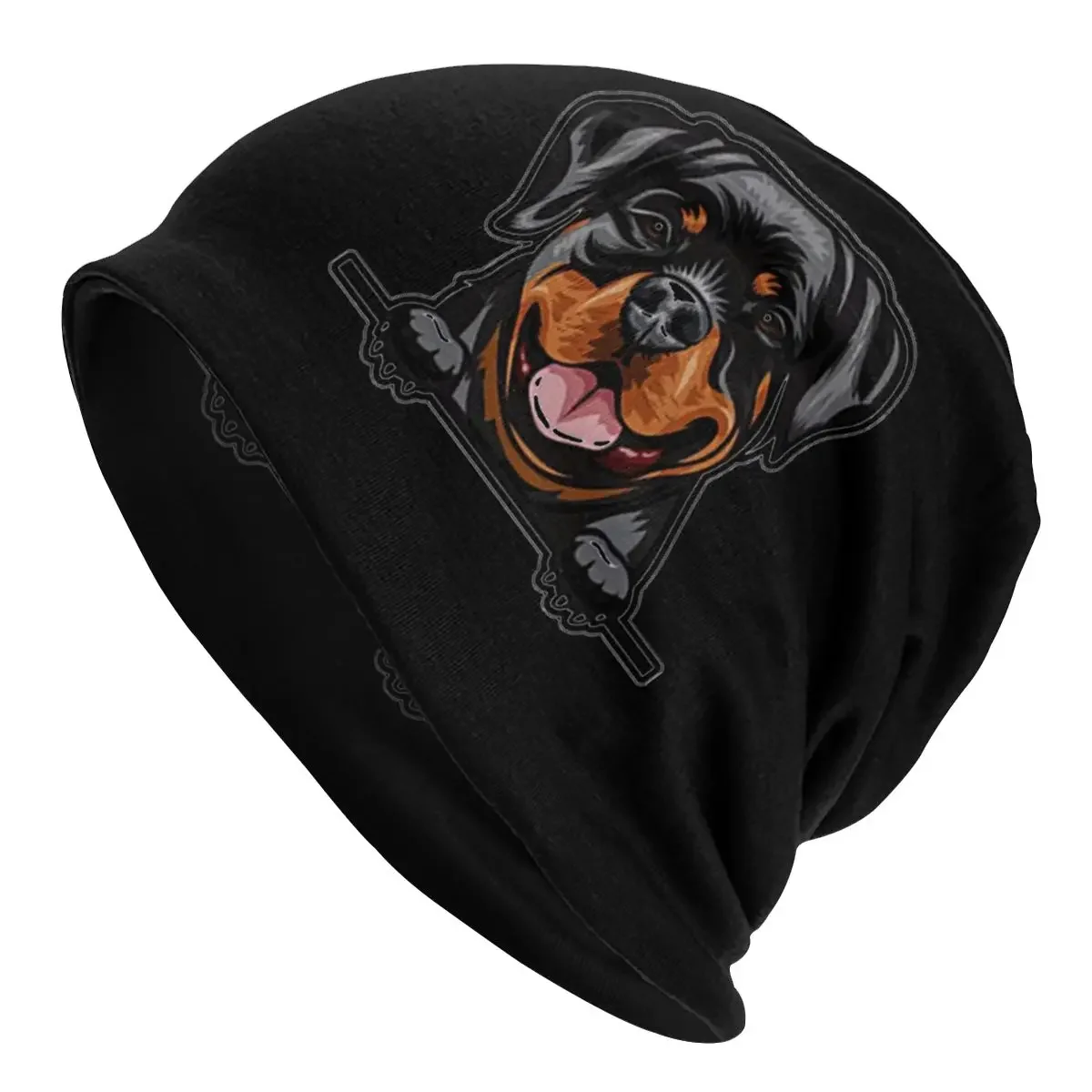 Unisex Winter Warm Bonnet Femme Knit Hats Fashion Funny Rottweiler Dog Beanie Cap Outdoor Ski Rottie Animal Pet Beanies Caps