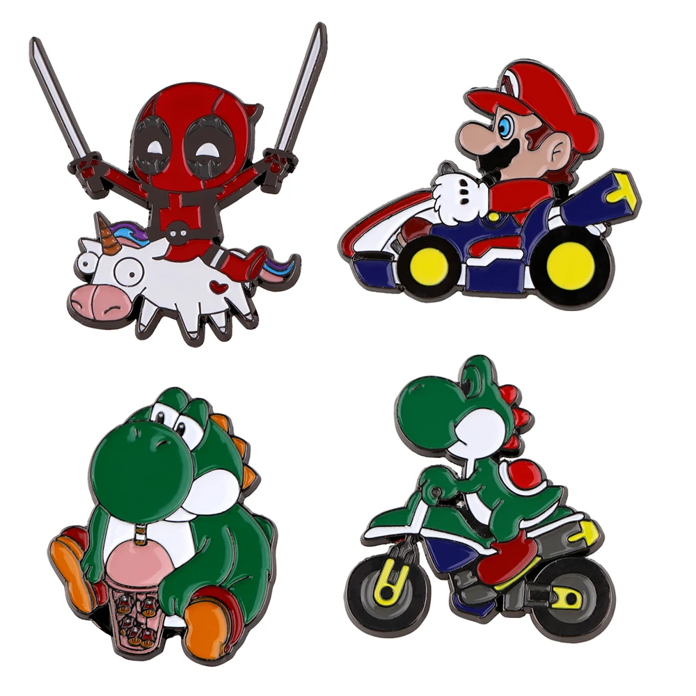 

Japanese Mario Anime Pins for Backpacks Badges on Manga Enamel Pin Accessories for Jewelry Cute Things Brooches Gift