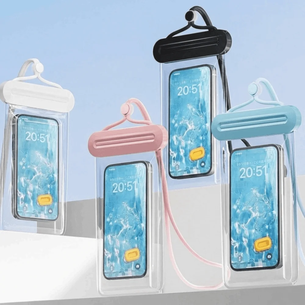 Touch Screen Waterproof Mobile Phone Bag Solid Color PVC Floating Phone Dry Cover Underwater Dry Diving Skiing Swimming