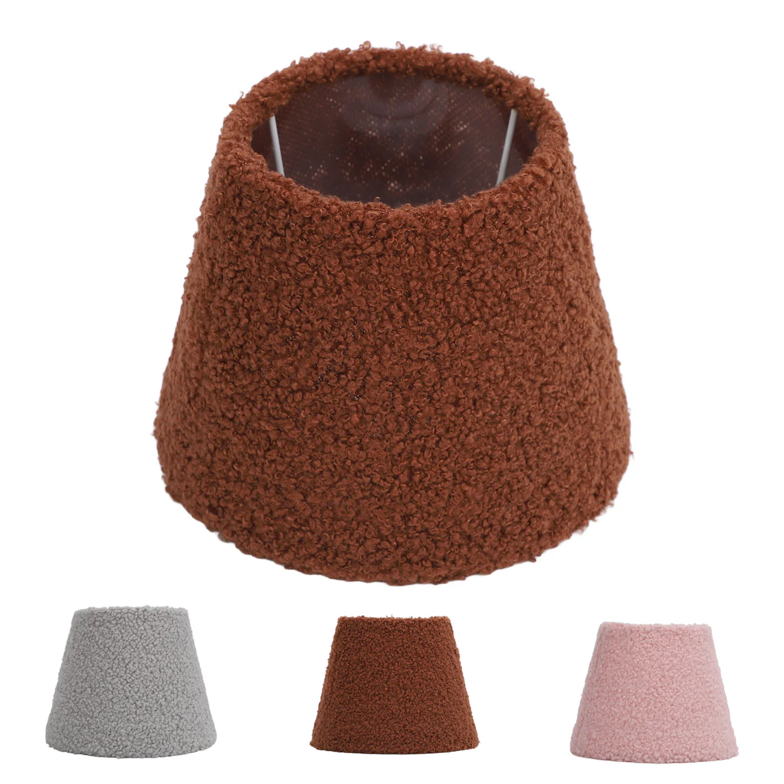 Plush Cloth Lamp Shade Replacement Decorative Lampshade Exquisite Comfortable Round Easy To Install for E27 E14 Table Lamp