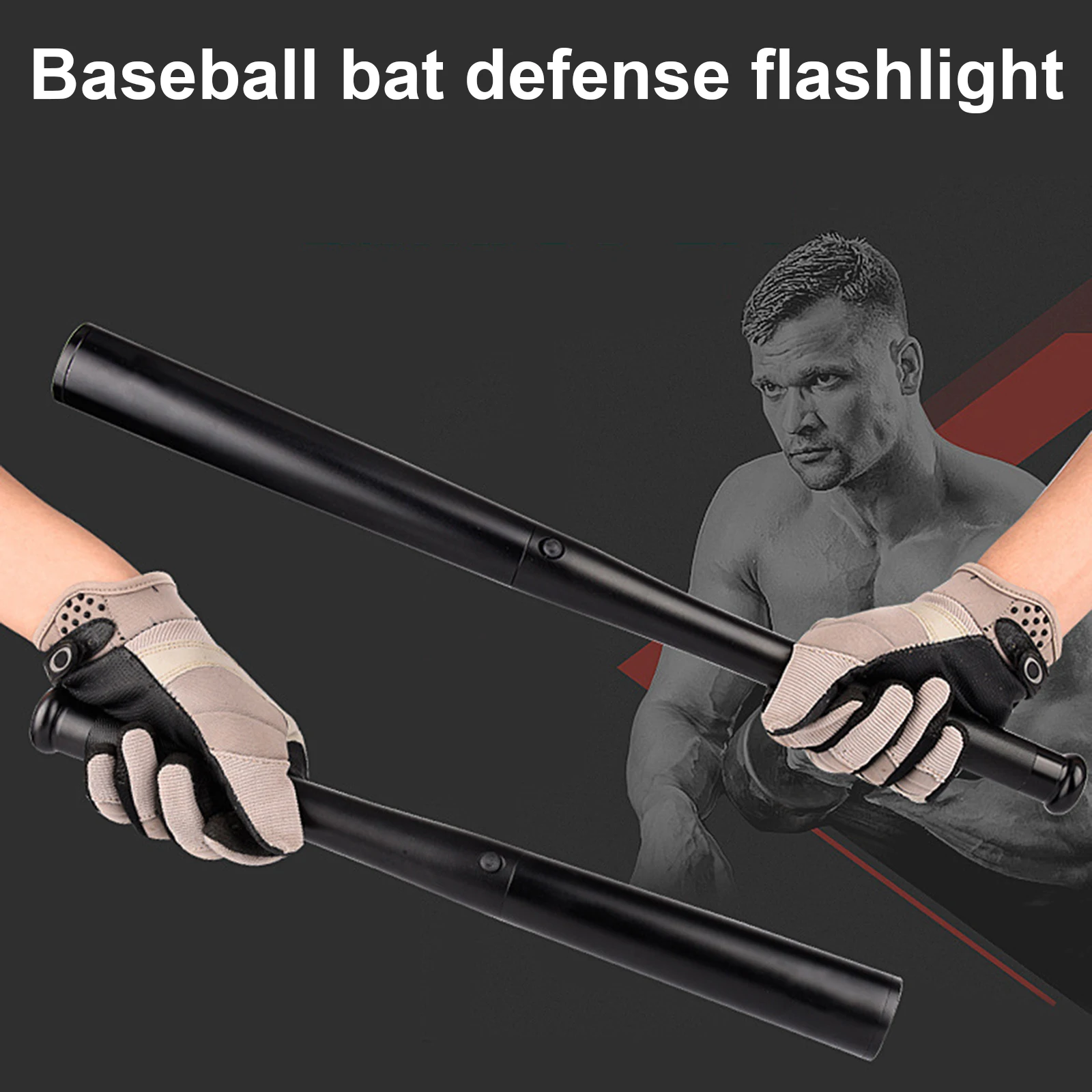 Baseball Bat LED Flashlight T6 Torch Super Bright Aluminium Alloy Lamp Waterproof for Emergency Outdoor Multifunction Lighting