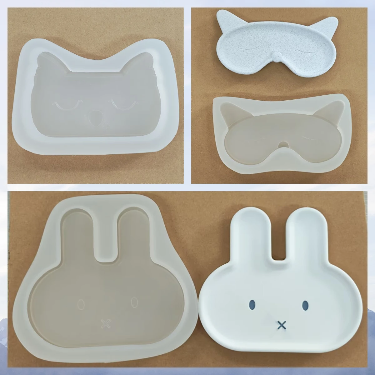Molde de bandeja de concreto de animal bonito-diy óculos & organizador de jóias, suporte de óculos de cimento, moldes de bandeja de armazenamento multifuncional