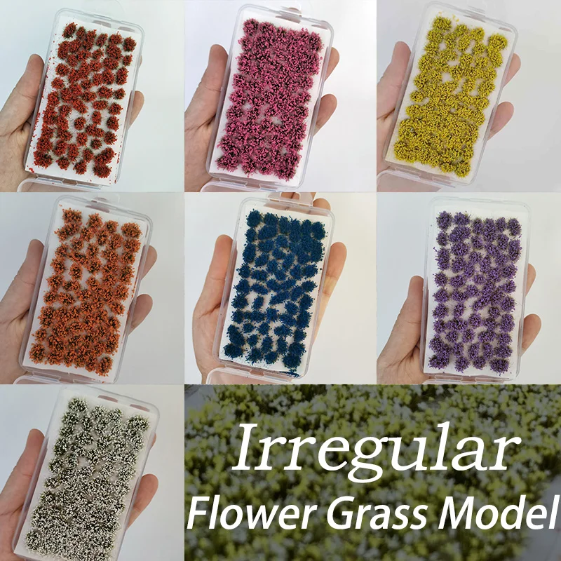 Miniature Irregular Flower Grass Model Kits Plant Materials for Micro Train Railway/Garden Sand Table Scene Diorama Accessories