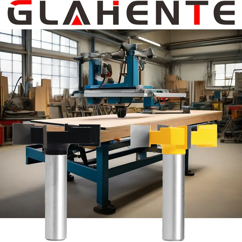 

1 шт., 1/2-дюймовая фреза с 4 канавками и Т-образным пазом — сверхмощная фреза по дереву для глубокой обработки канавок и обрезки кромок