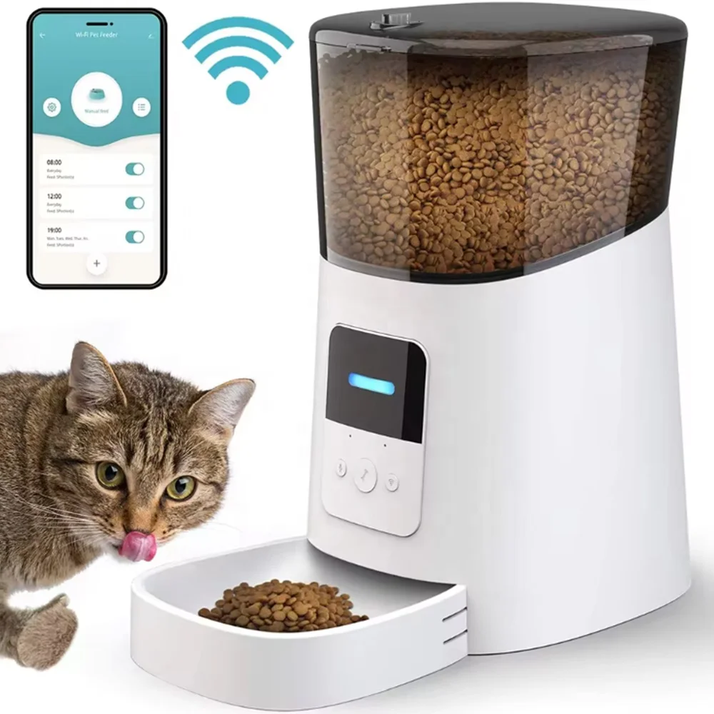 6L Dog Cat Smart Pet Feeder Wifi Mobile Phone App Remote Control Microchip Automatic Pet Feeder