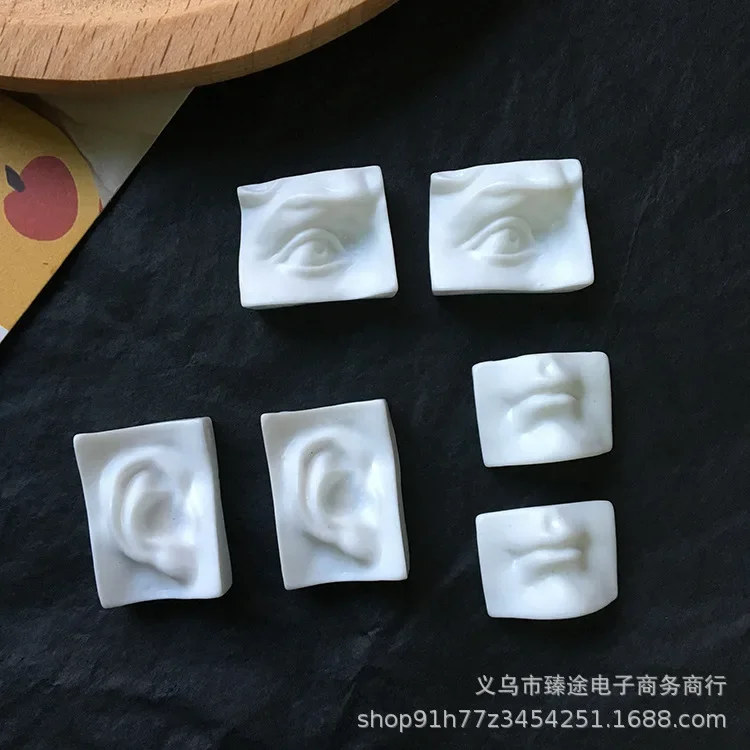 5pcs abstract stereoscopic face, ears, eyes and mouth Flat Back Resin Cabochons Scrapbooking DIY Jewelry Craft Accessories