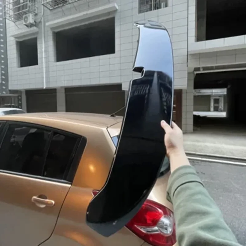 For Nissan TIIDA 2006-2010 ABS plastic carbon fiber exterior spoiler TIIDA hatchback roof spoiler trunk lip cover splitter