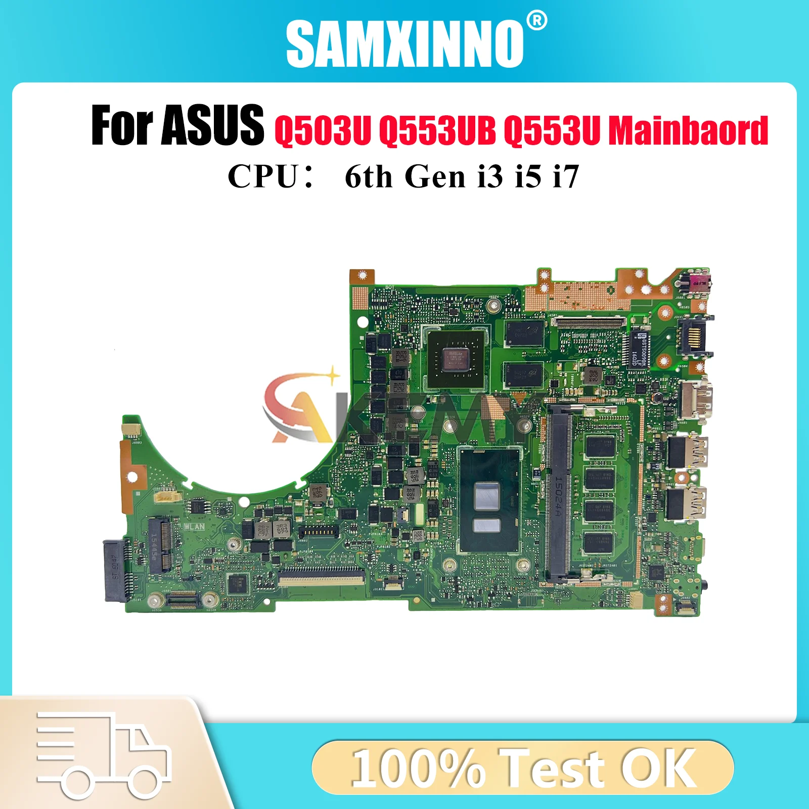 

Q553UB Материнская плата для ноутбука ASUS VivoBook Q553UQ Q503U Q553U Q553UB Материнская плата для ноутбука с процессором i3 i5 i7 100% тест, ОК, быстрая доставка