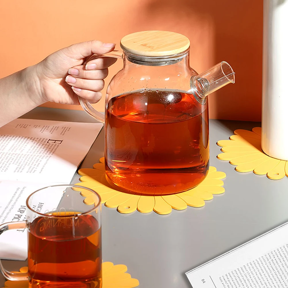 

Sunflower Silicone Pot Pad Multi Functional Cup Coaster Heat Resistant Mat Home Decoration Tablewarekitchen Dining Accessory