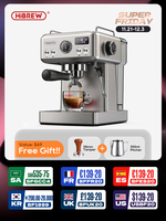 HiBREW 20Bar Semi Automatic Espresso Coffee Machine Temperature Adjustable 58mm Portafilter Cold/Hot Coffee Maker Metal CaseH10A