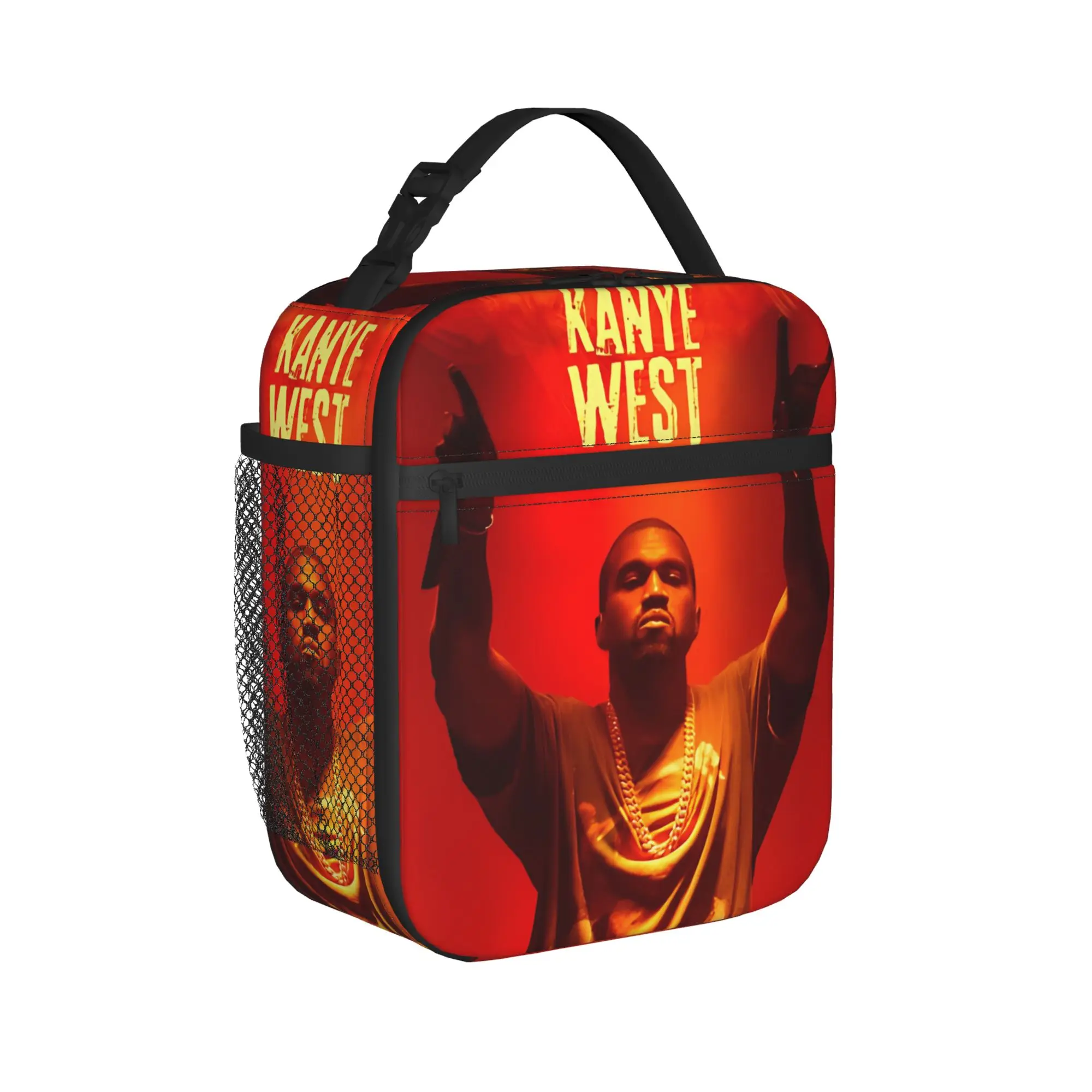Album Kanye West Insulated Lunch Bag Large Meme Hip Hop Rap Style Reusable Cooler Bag Tote Lunch Box College  Travel Girl Boy