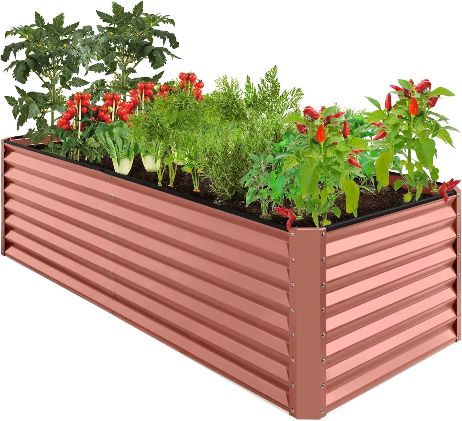 

8x4x2ft Outdoor Metal Raised Garden Bed,Deep Root Planter Box for Vegetables,Flowers, Herbs,and Succulents w/478 Gallon Capacity