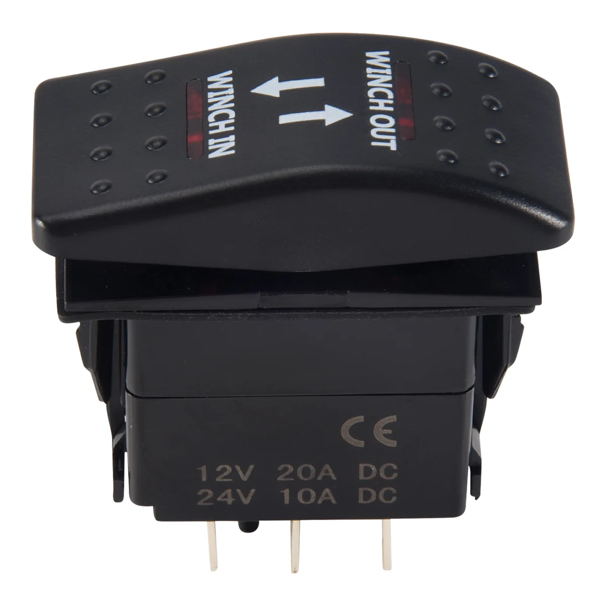 7ピンLED付きロッカースイッチ,赤,12v,20A