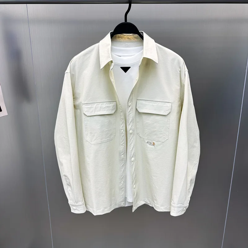 

Faionable Long Sve Casual irt Collared Youth Spring Autumn Men's Workwear Japanese Sle High-End Feeling Jaet Coat