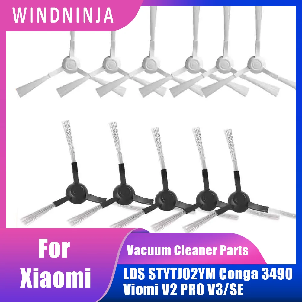 Cepillo lateral duradero, piezas de repuesto izquierda y derecha para Xiaomi Mijia LDS STYTJ02YM, Conga 3490, Viomi V2 PRO V3, aspiradora