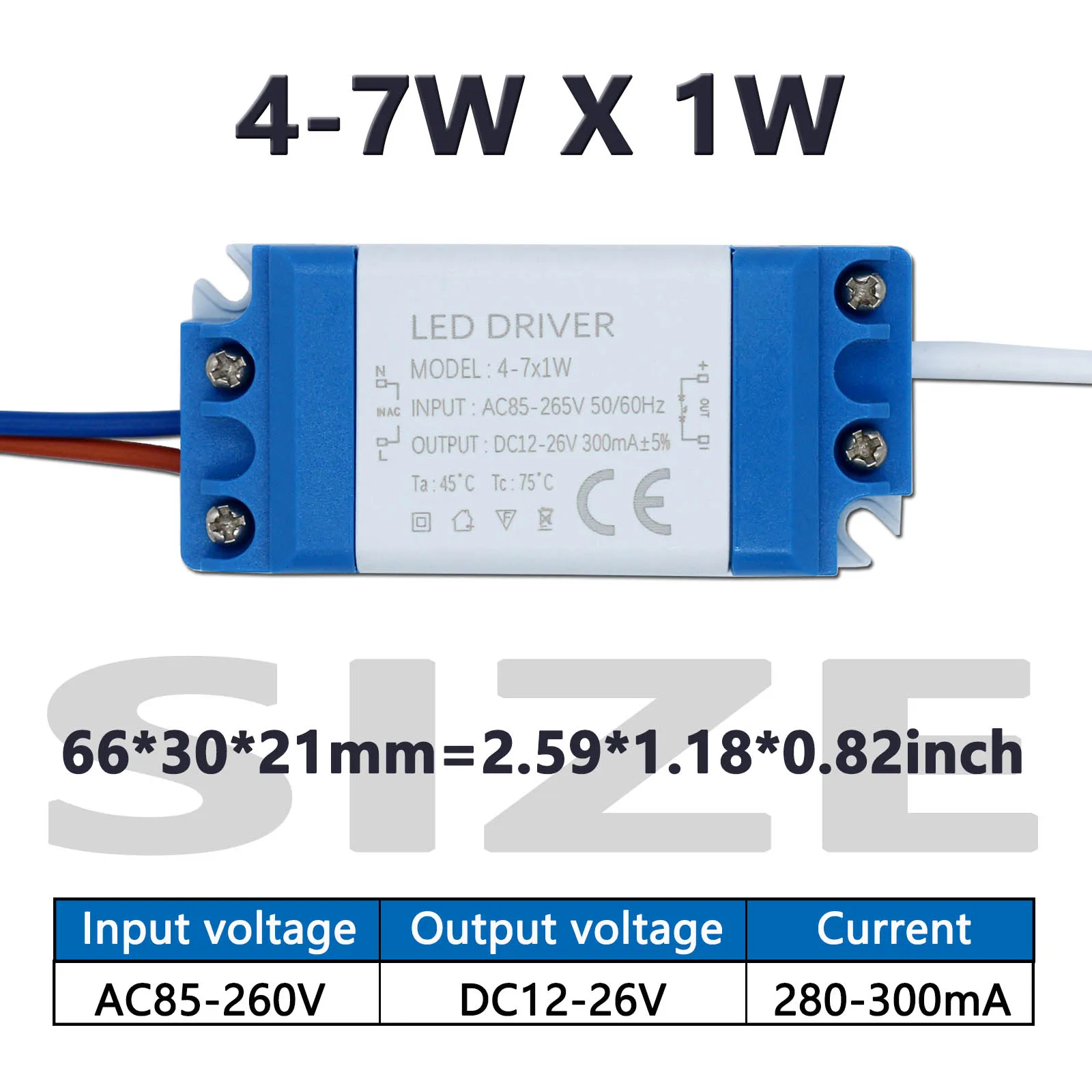 LED Driver Power Supply 300mA 3W 8W 10W 15W 18W 20W 30W 36W Constant Current Automatic Voltage Control Lighting Transformers