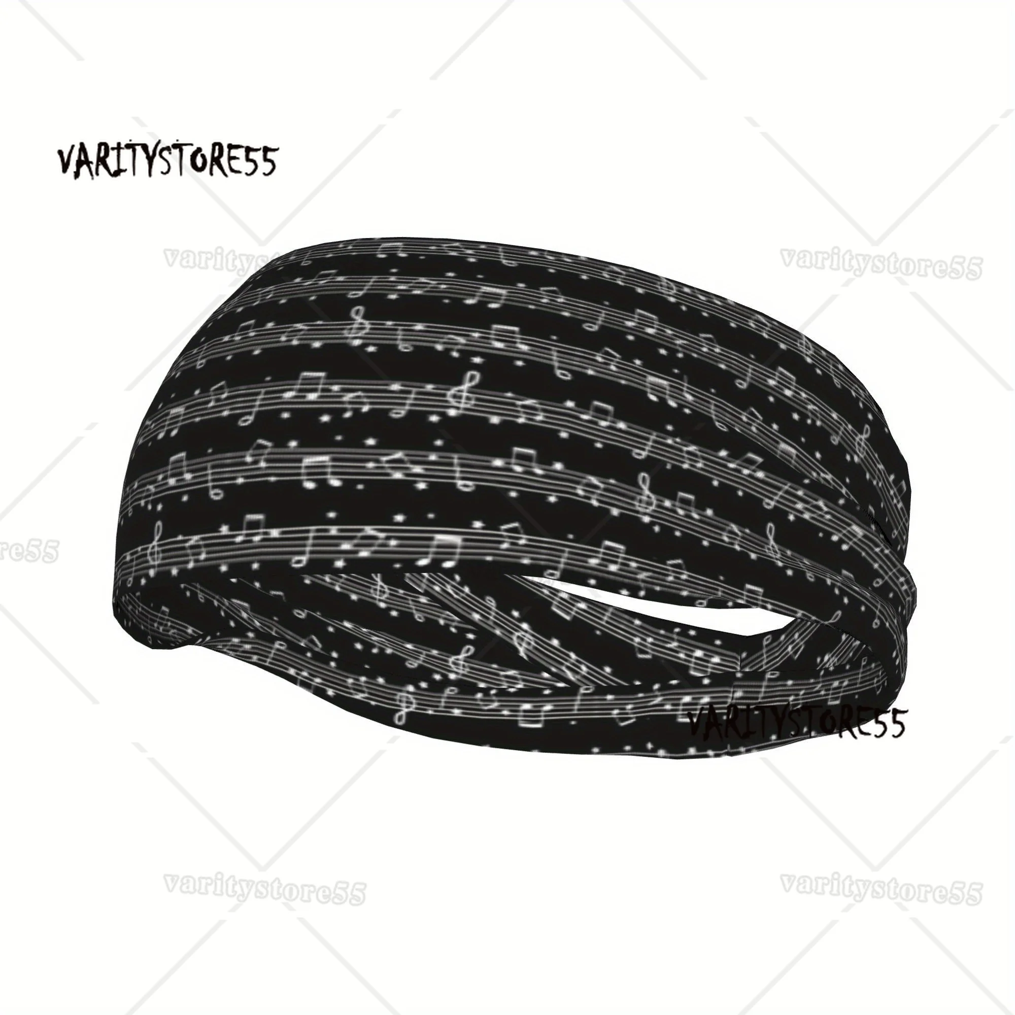 

Music Notes Sports Headband Accessory with White Musical Notation Deal for Fitness and Sports Activities Sports Musical Theme